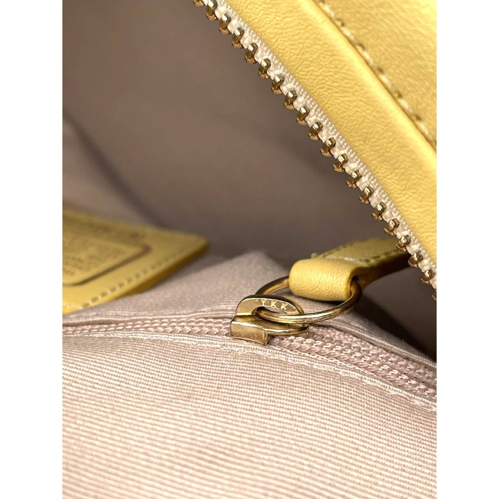 Coach Parker 230 Yellow Leather Zip Shoulder Hobo Bag Pleated Purse # 13442 Y2K - Picture 8 of 13